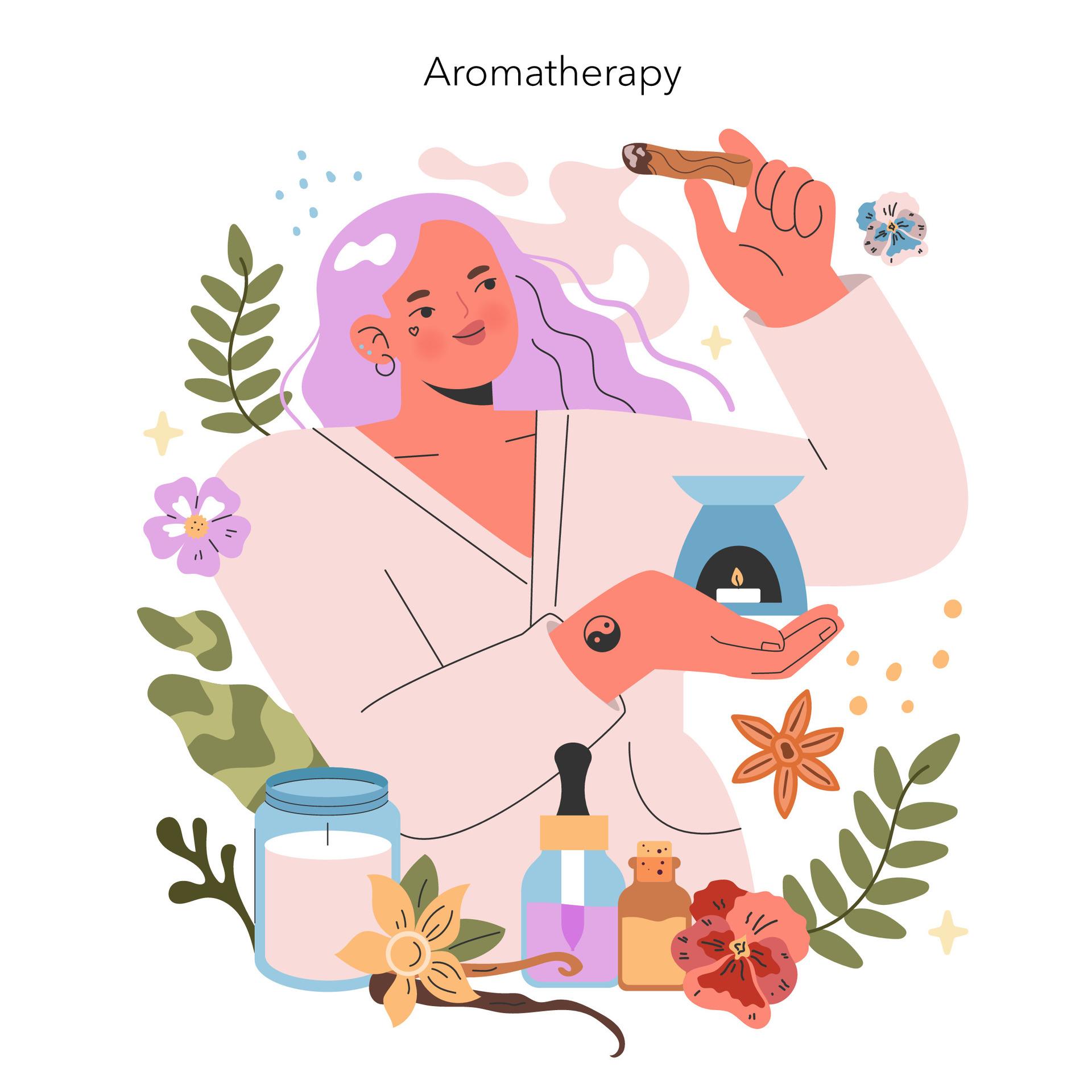 ILUSTRAÇÃO DE UMA AROMATERAPEUTA